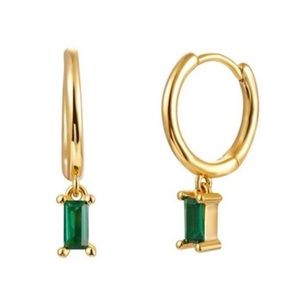 Ava | Emerald green huggies - 925 sterling silver, hypoallergenic